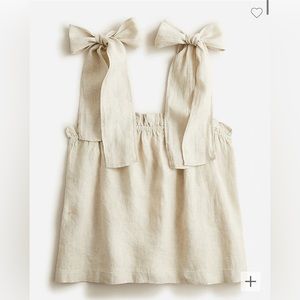 Tie-shoulder linen tank top